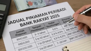 Jadual Pinjaman Peribadi Bank Rakyat